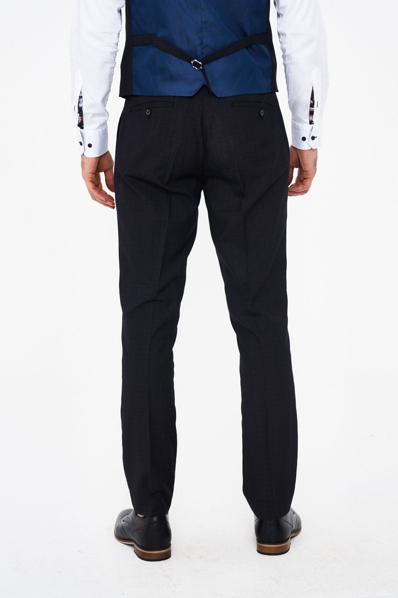 House of Cavani Seeba Graphite Regular Three Piece Suit