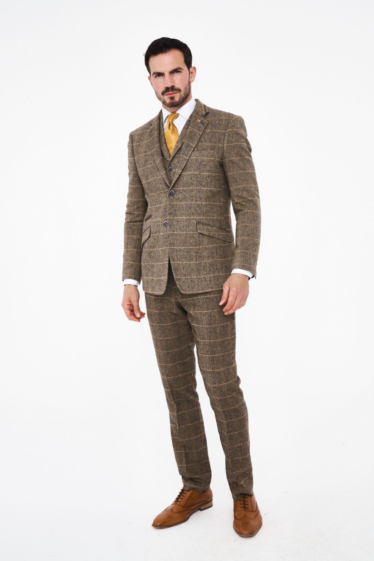 Albert Tweed Three Piece Suit Short